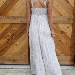 Endless Blu Apparel Lana Ivory And Cocoa Maxi Dress