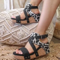 Very G Claire Black Strap Wedge Best Sellers