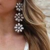Nomadic Brunette Wynette 3 Tiered Floral Earrings