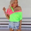 Bibi Grace Neon Green Top