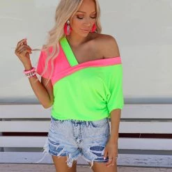 Bibi Grace Neon Green Top