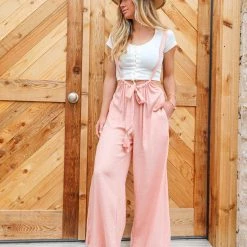 Mazik Chelsea Peach Linen Jumpsuit