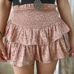 EEISOME Tandy Taupe Leopard Mini Skirt