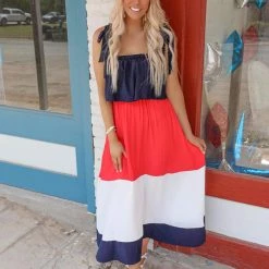 Haptics Kendra Patriotic Colorblock Dress Apparel
