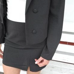 Mundefeis Apparel Brielle Black Blazer & Skirt Set