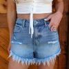 Cello Jocelyn High Rise Fray Hem Shorts