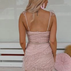 Sweet Lemon Apparel Sylvie Dusty Pink Polka Dot Dress