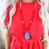 Ashlyn Rose American Blue Tear Drop Necklace With Stars Americana