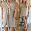Fantastic Fawn Alice Oatmeal Sleeveless Top Apparel