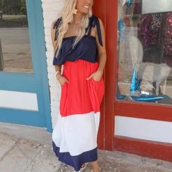 Haptics Kendra Patriotic Colorblock Dress Apparel