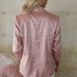 EEISOME Cheyenne Mauve Satin Leopard Blazer