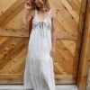 Endless Blu Apparel Lana Ivory And Cocoa Maxi Dress