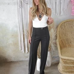 Canvas Apparel Bishop Black High Waist Trouser Pants