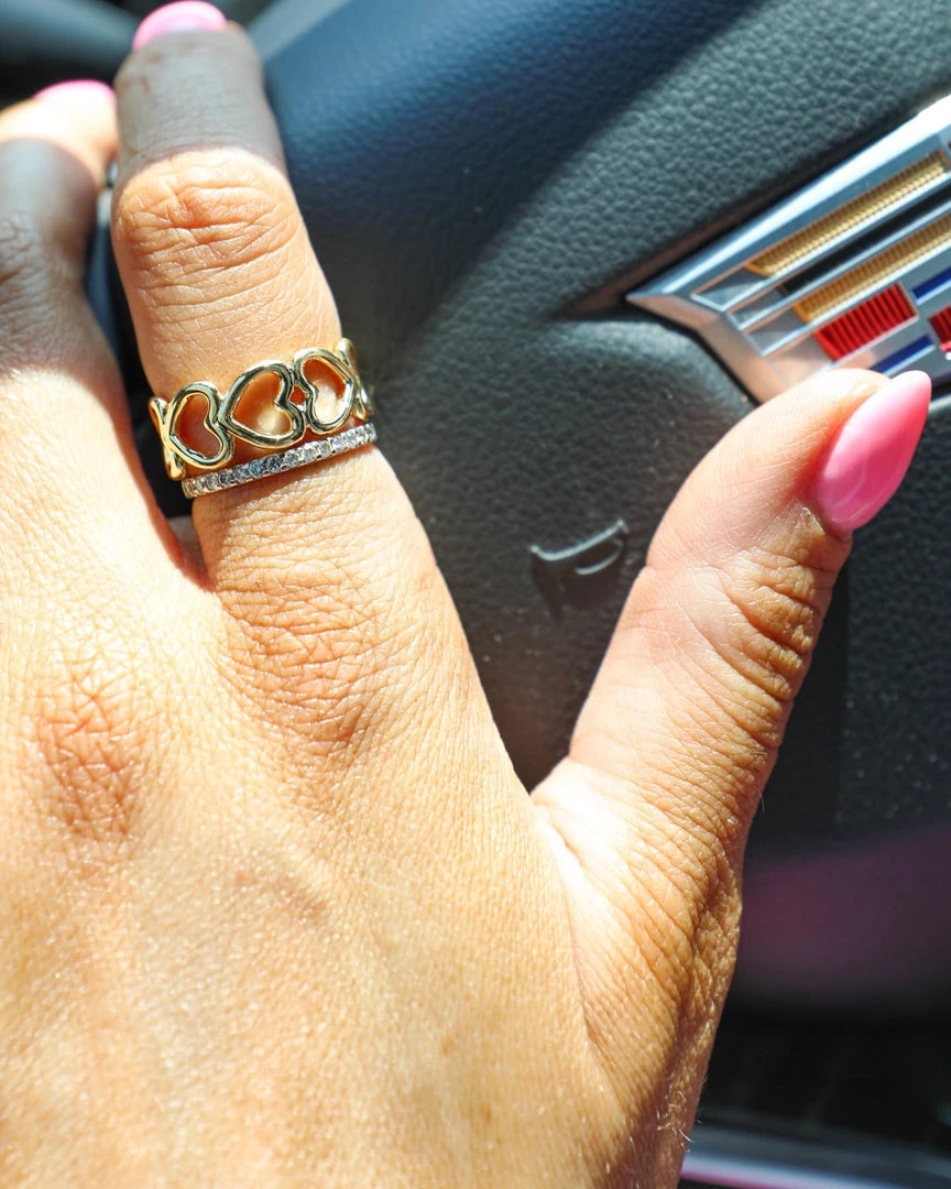 The Lace Cactus Ashton Gold Adjustable Heart Ring Rings