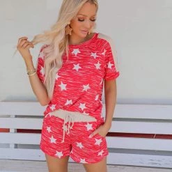 White Birch Karla Stars Shorts Set