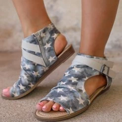 Americana Not Rated Avril Denim And Stars Sandals