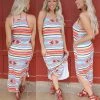 Avery Jane Aztec Sleeveless Maxi Dress Apparel