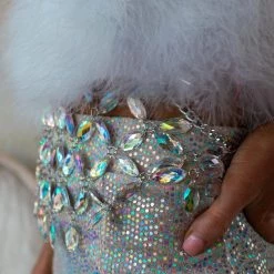 Black One Size Silver Rhinestone Halter Top