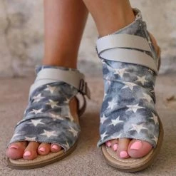 Americana Not Rated Avril Denim And Stars Sandals