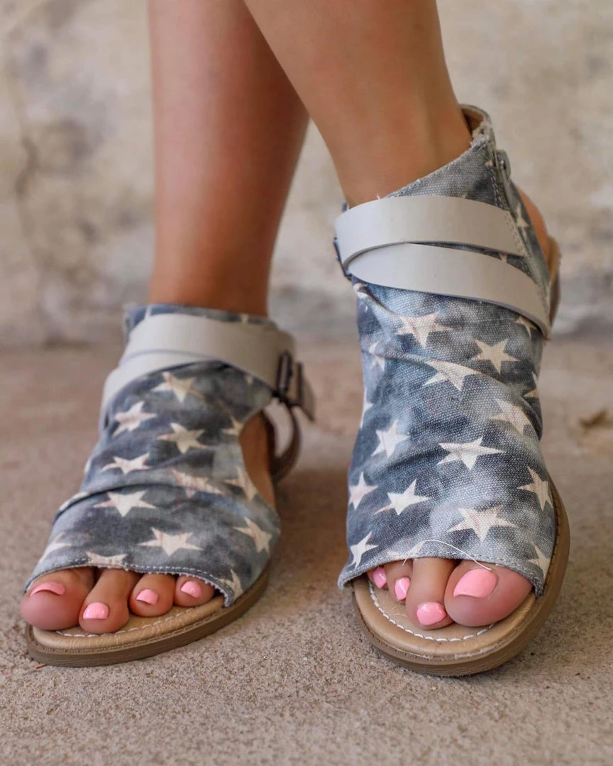 Americana Not Rated Avril Denim And Stars Sandals