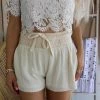 Listicle Julianna Cream Lace Detail Shorts Apparel