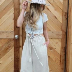 Mazik Taylor Oatmeal Linen Jumpsuit Apparel