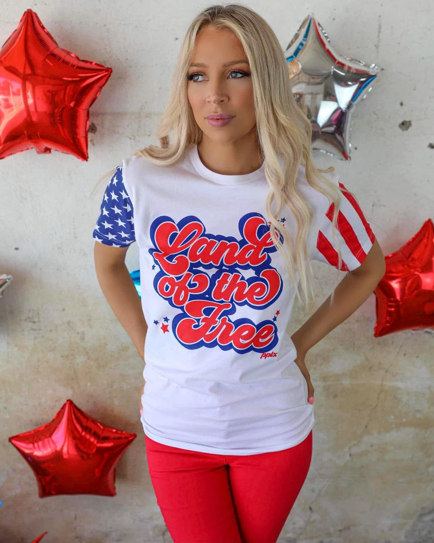LAT Apparel (Prickly Pear TX) "Land Of The Free" Graphic Tee