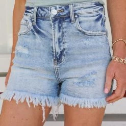 Risen Apparel Sheena Light Stone Wash Shorts