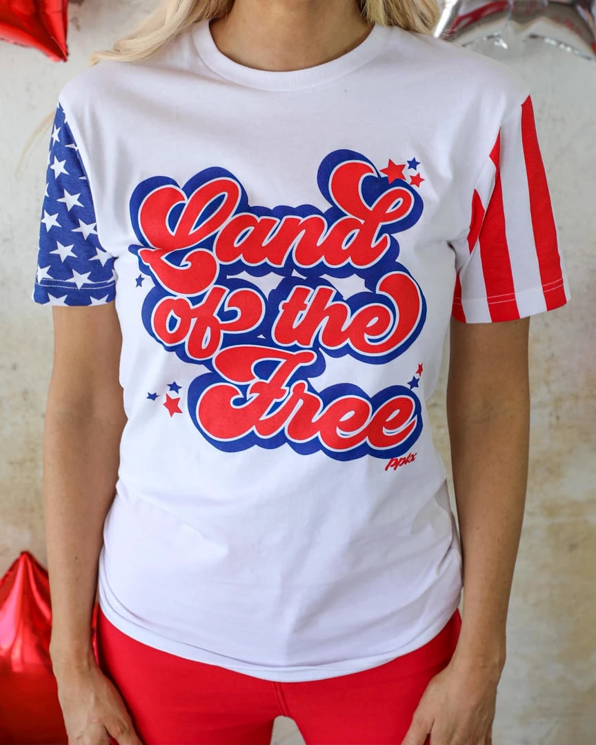 LAT Apparel (Prickly Pear TX) "Land Of The Free" Graphic Tee