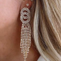 Crystal Avenue Bridal Jacqueline Rhinestone Fringe Earrings