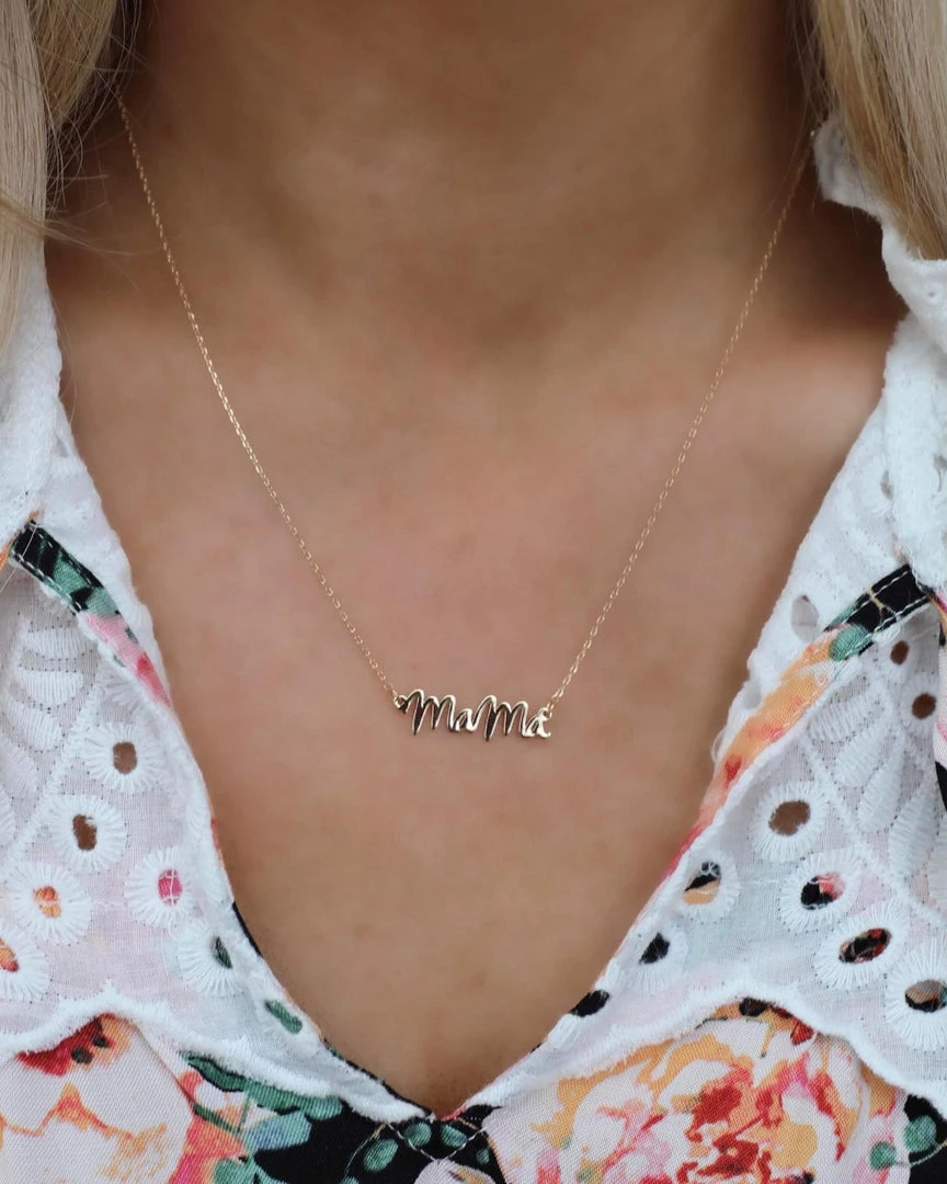 The Lace Cactus Gold "Mama" Necklace