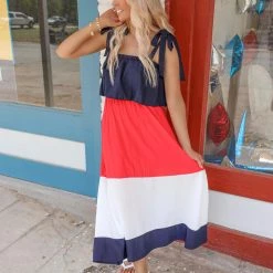 Haptics Kendra Patriotic Colorblock Dress Apparel