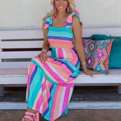 Bibi Emelia Striped Maxi Dress Apparel