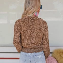 And The Why Ava Leopard Smocked Top Best Sellers