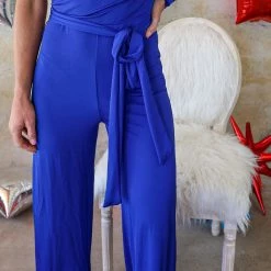 Cameo Alexis Royal Blue One Shoulder Jumpsuit