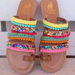 Camel Threads McKinley Neon Strappy Sandals