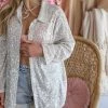 POL Apparel Silver Sequin Button Up Shirt