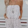 EEISOME Opal Off White Lace Strapless Romper Apparel
