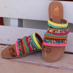 Camel Threads McKinley Neon Strappy Sandals