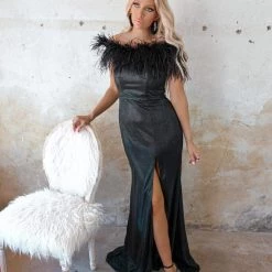 Cinderella Divine Natasha Black Boa Gown Apparel