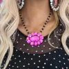 Nomadic Brunette Ayla Pink Clay Concho Necklace