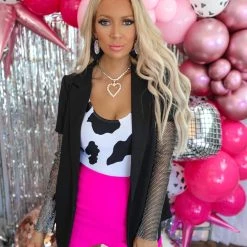 NO1 Black Rhinestone Sleeve Blazer Apparel