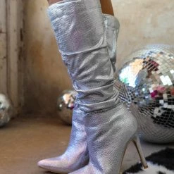 Mata Shoes Selma Silver Scrunch Boots