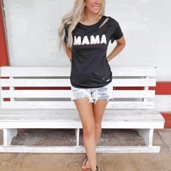 Bibi Black And Pink Distressed