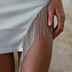 Hearts Rob White Satin And Rhinestone Skirt Apparel