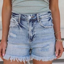 Risen Apparel Sheena Light Stone Wash Shorts