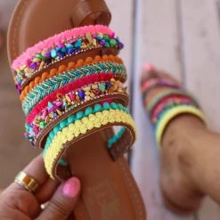 Camel Threads McKinley Neon Strappy Sandals