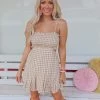 Baevely Tillie Taupe Gingham Dress Apparel