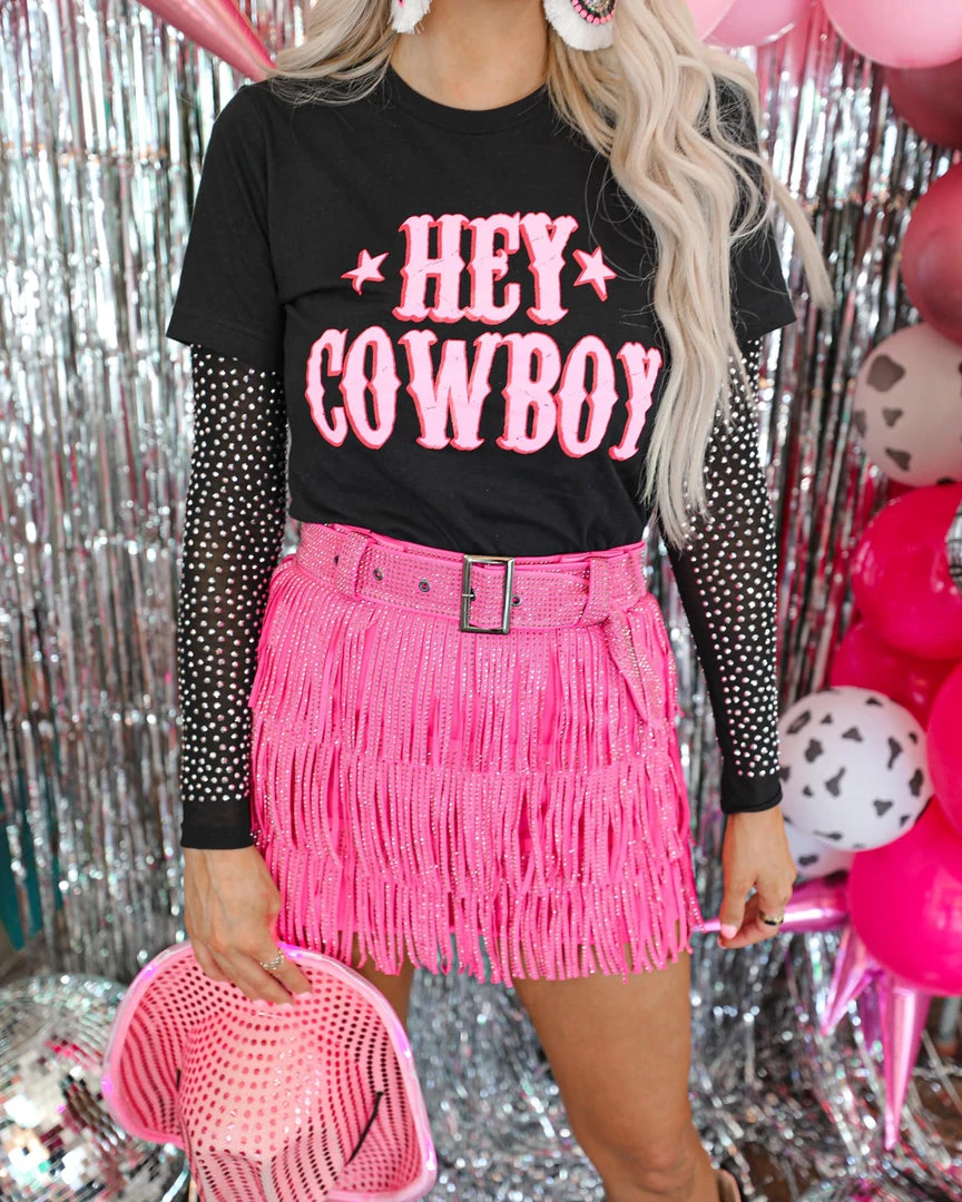 Canvas Black "Hey Cowboy" Graphic Tee