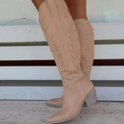 Oasis Society Samara Nude Zip Up Cowgirl Boots